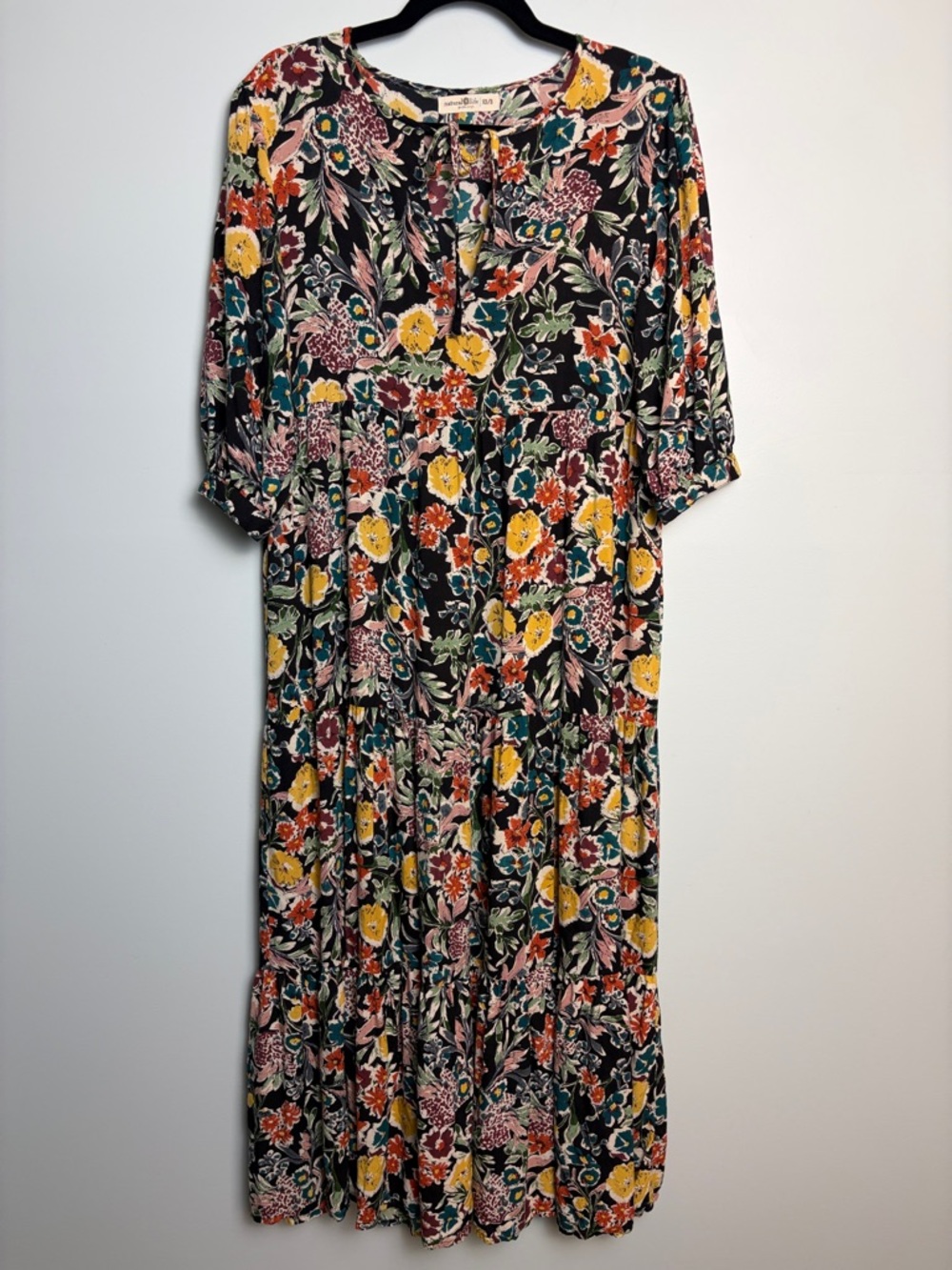 Natural Life Women’s XS/S Floral Prairie Maxi Dress Long Cottagecore Boho Flowy